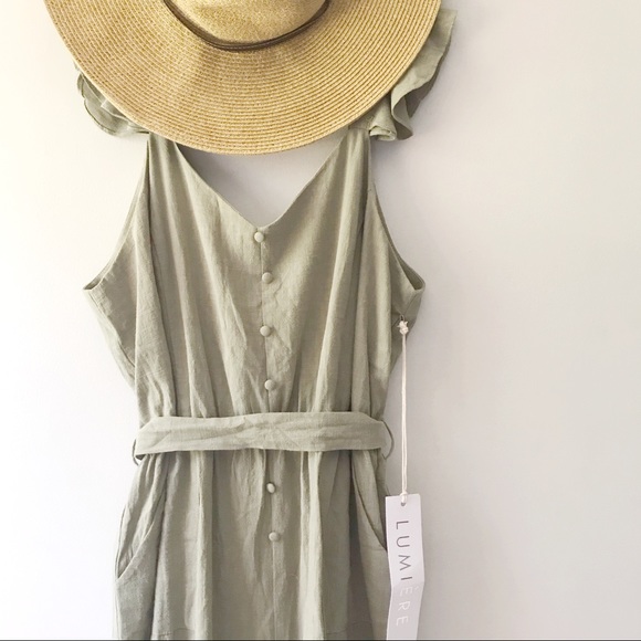 Lumiere Pants - NWT Lumiere Summer Olive Jumpsuit | Large